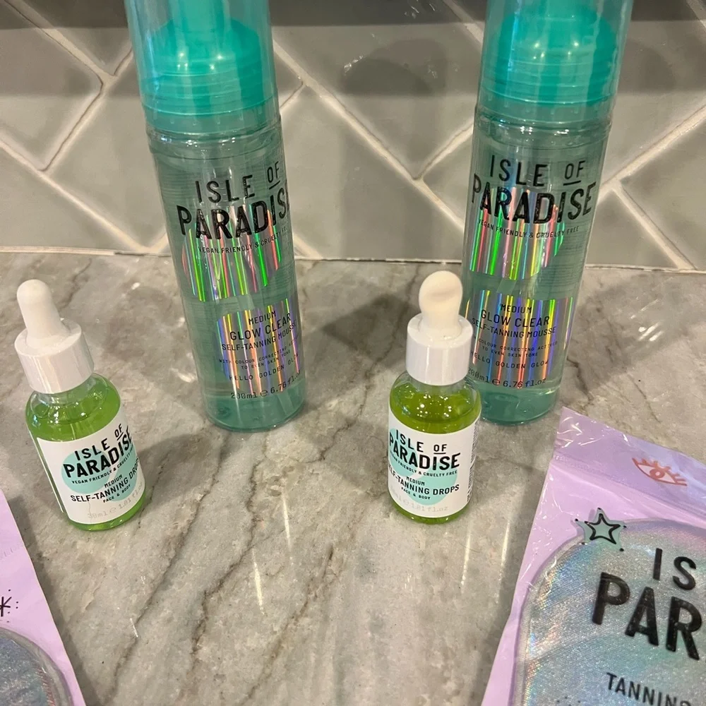 NWT SEALED Isle of Paradise Self-Tanning Mousse, Drops & Mitts Teenage Kids Gift